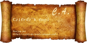 Czifrák Axel névjegykártya